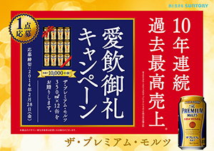 サントリー酒類、ザ・プレミアム・モルツ対象「愛飲御礼キャンペーン」実施 - 日本食糧新聞・電子版