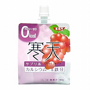 寒天ダイエットゼリー カロリーゼロ カルシウム＆鉄分 グレープ味