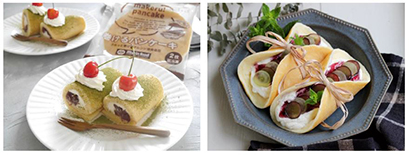 さまざまなアレンジを楽しめる「巻けるパンケーキ」