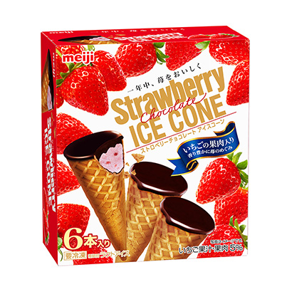 明治 ストロベリーチョコレートアイスコーン」発売（明治） - 日本食糧