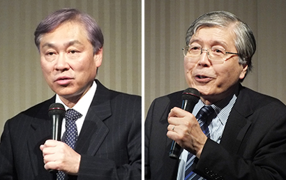 （左）佐々木敬理事長、（右）大澤俊彦特任教授
