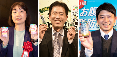 左から江崎グリコ「アイクレオ赤ちゃんミルク」、エスビー食品「きざみねぎ塩」、キリンビール「キリン カラダFREE（キリンカラダフリー）」