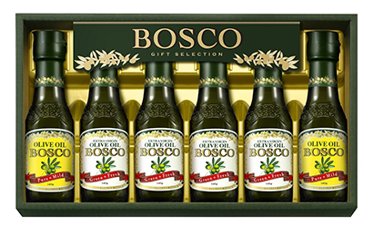 人気の「BOSCO」を詰め合わせた「早摘みグリーンオリーブが贅沢なボスコギフト」
