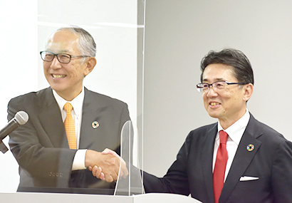 森山透代表取締役（左）と京谷裕社長執行役員