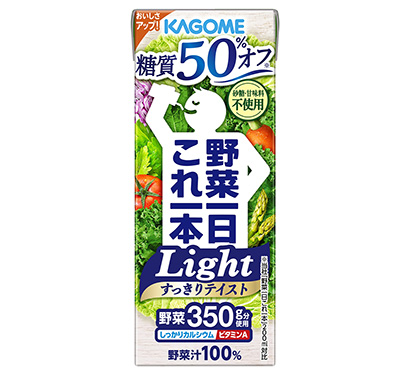 低糖質商品特集：カゴメ　「野菜一日これ一本　Light」全国販売へ拡大