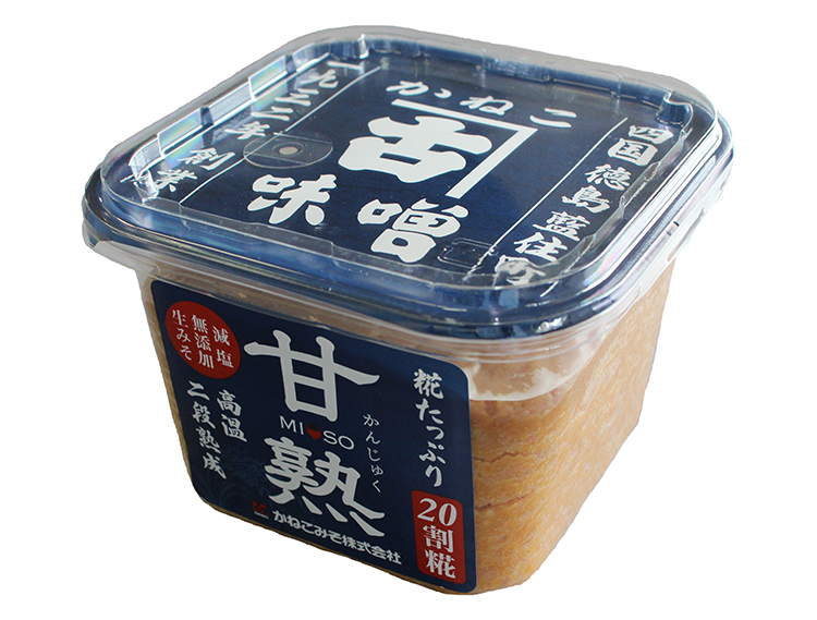 創業時の商標をパッケージに大きく載せた「甘熟みそ」（650g）