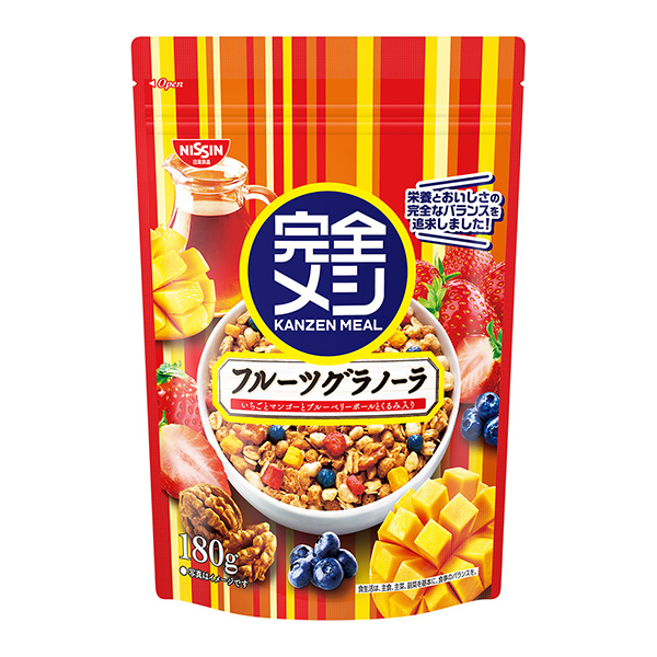 完全メシ ＜フルーツグラノーラ＞（日清食品）2023年4月3日発売 - 日本