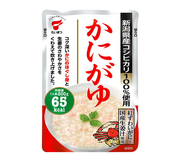 包装米飯特集：たいまつ食品　朝食需要に「かにがゆ」提案