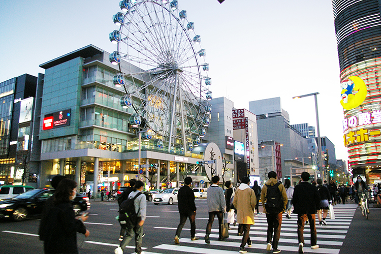 名古屋の繁華街でも徐々に人流が回復している