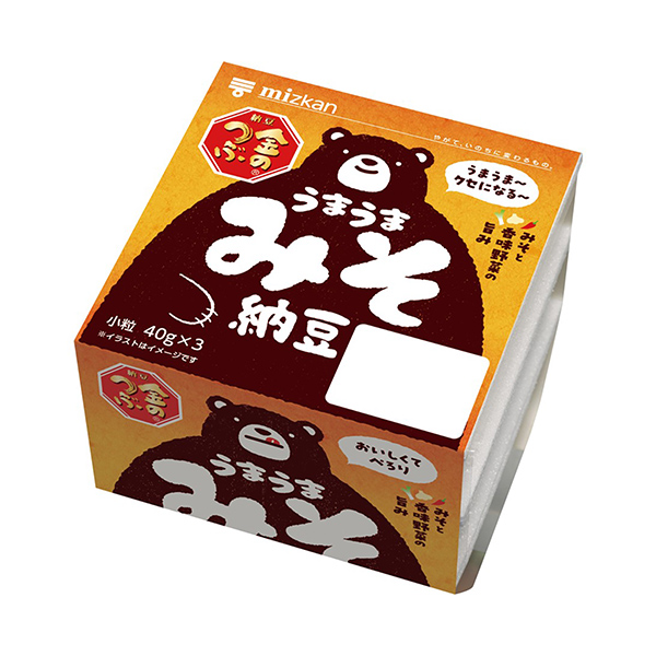金のつぶ＜うまうまみそ納豆＞（Mizkan）2023年9月1日発売 - 日本食糧