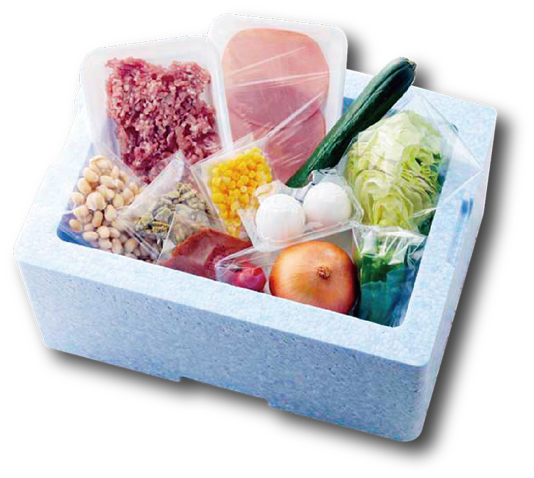 保冷箱に入れて届けられる食材（写真はイメージ）。その日の夕食に使う必要な分だけお届け