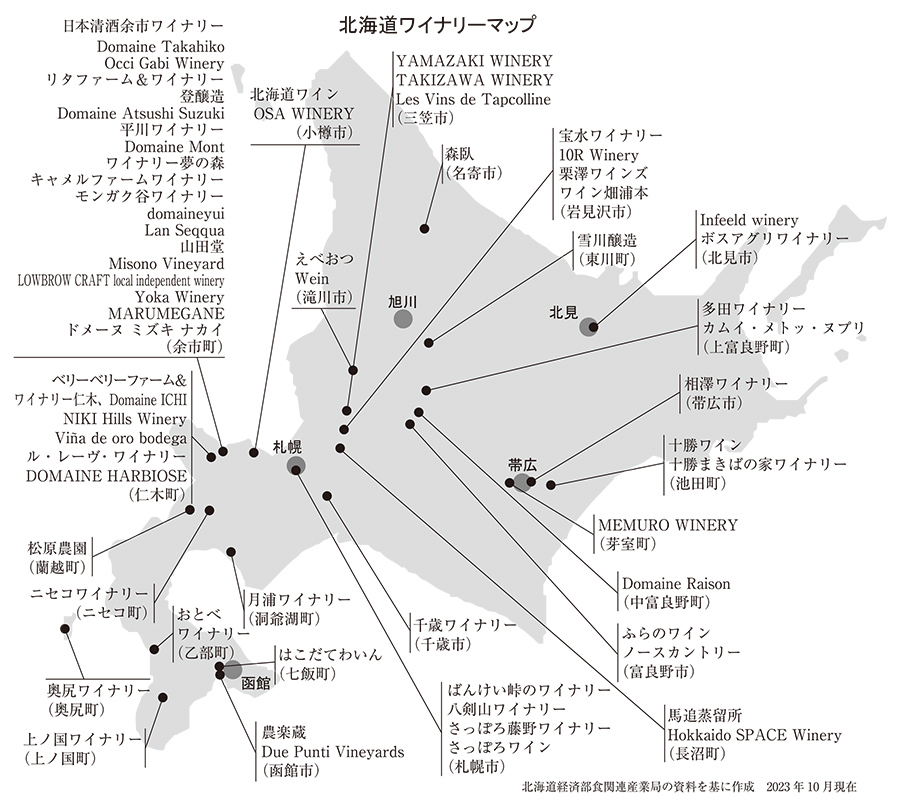 北海道ワイナリーマップ