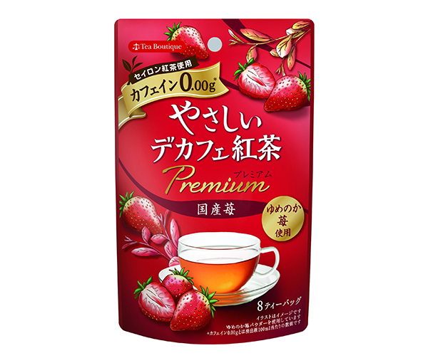 日本緑茶センター、「やさしいデカフェ紅茶プレミアム　国産苺」発売