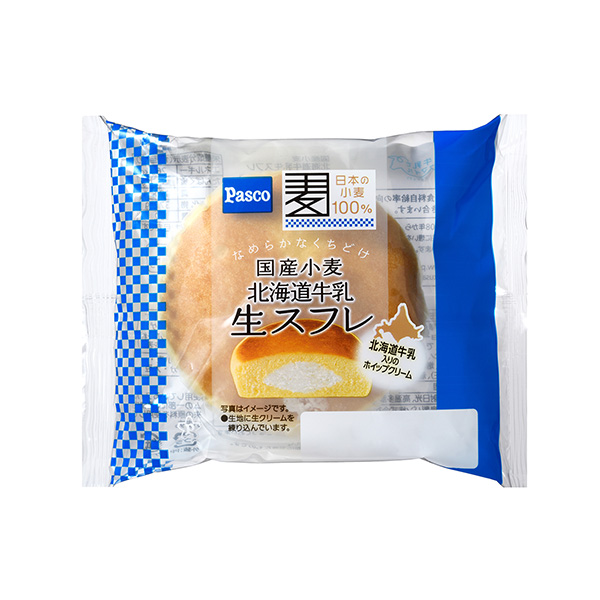 国産小麦　＜北海道牛乳生スフレ＞（敷島製パン）2024年3月1日発売