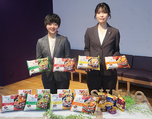江崎グリコ、8年ぶりに冷食　「SUNAO」から生パスタ4種発売