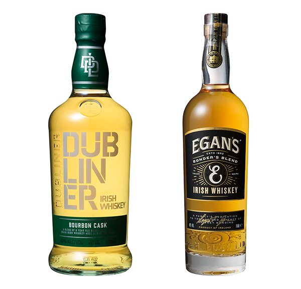 ウイスキーではアイリッシュ2種に注力　「ザ・ダブリナー」（左）、「イーガンズ　ボンダーズブレンド」