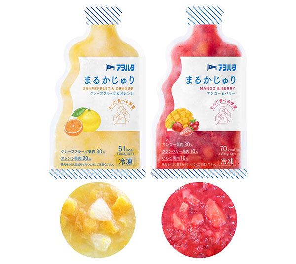 アヲハタ、ワンハンドで手軽に　パウチ入り冷凍フルーツ発売