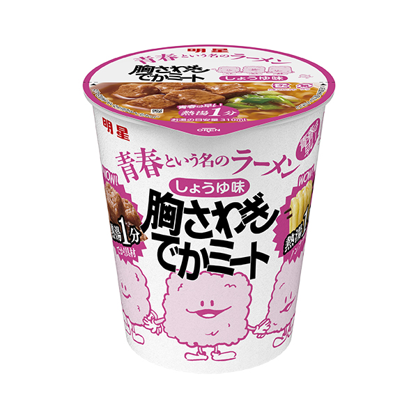 「明星　青春という名のラーメン　胸さわぎでかミート　しょうゆ味」