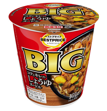 イオンが値下げするカップ麺「ヌードルビッグ　しょうゆ味」（同社提供）