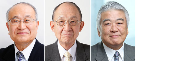 【選考委員】左から今野正義本紙会長、茂木友三郎氏、田中茂治氏