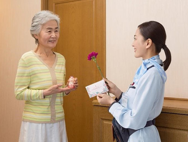 敬老の日に合わせて花をプレゼント