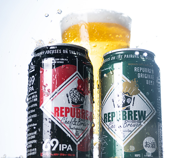 販売数を伸ばしている「69IPA」（左）と「REPUBREW本生」