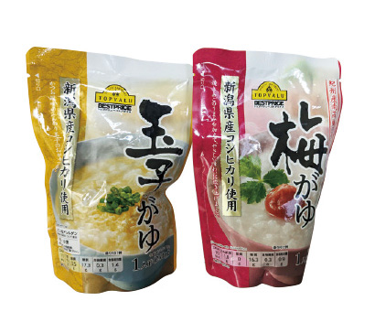 【最低限必要なのは、ごはん、おかず、水！】玉子がゆ、梅がゆとも250g 105円