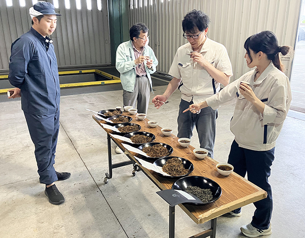 紅茶の試飲評価の様子（手前右2人が味の素AGF社員）