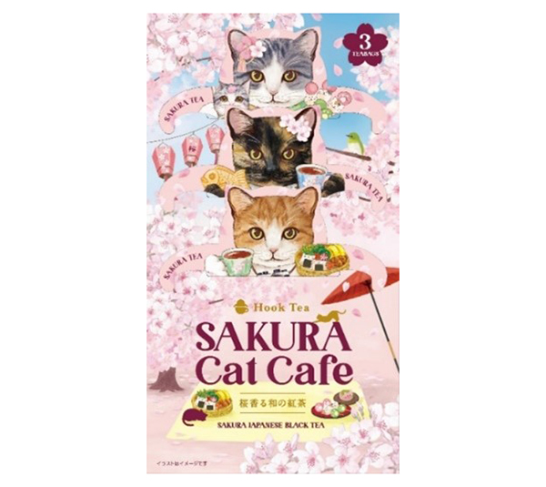 日本緑茶センター、「さくらキャットカフェ」新発売　桜紅茶で日本文化を