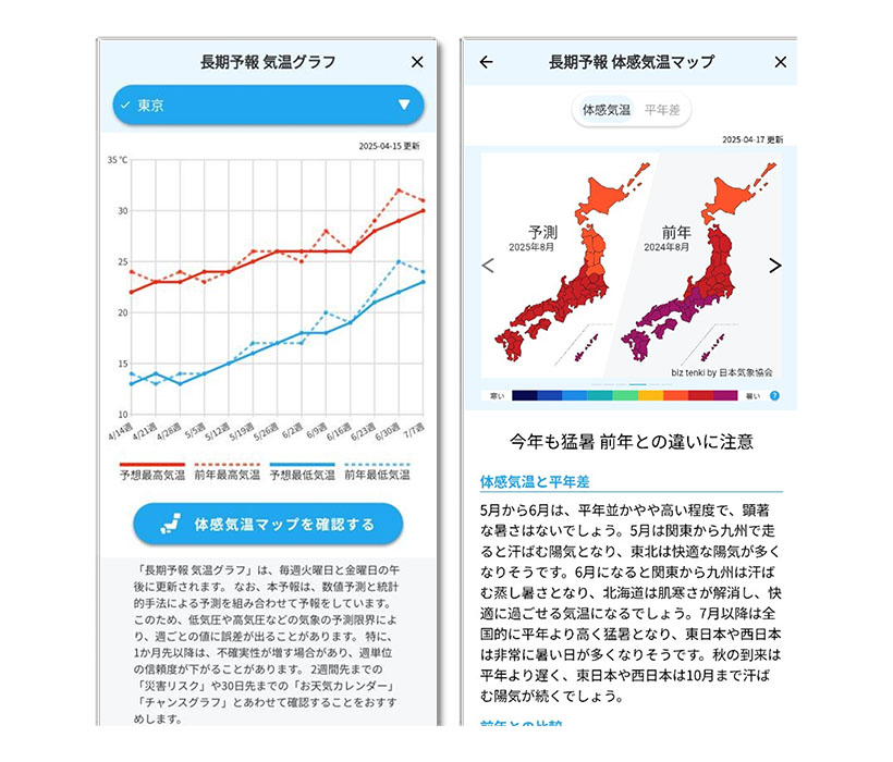 日本気象協会、天気予報アプリでプロユース気象サービスを提供