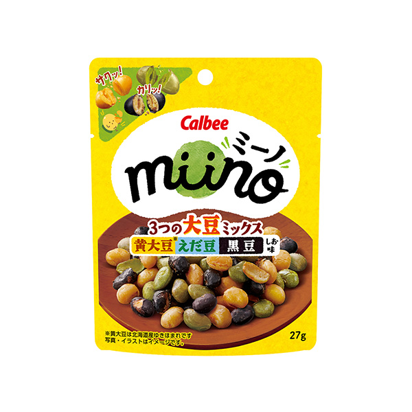 miino　＜3つの大豆ミックス　黄大豆えだ豆黒豆　しお味＞（カルビー）20…
