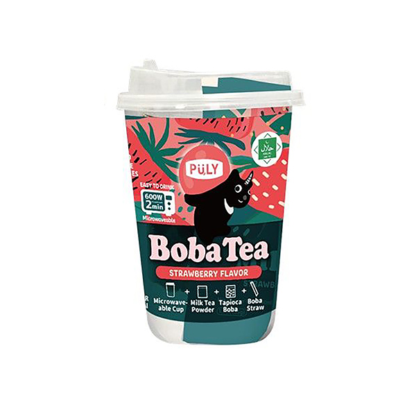 プーリータピオカドリンク(BobaTea)　＜ストロベリー＞（SUNNY P…