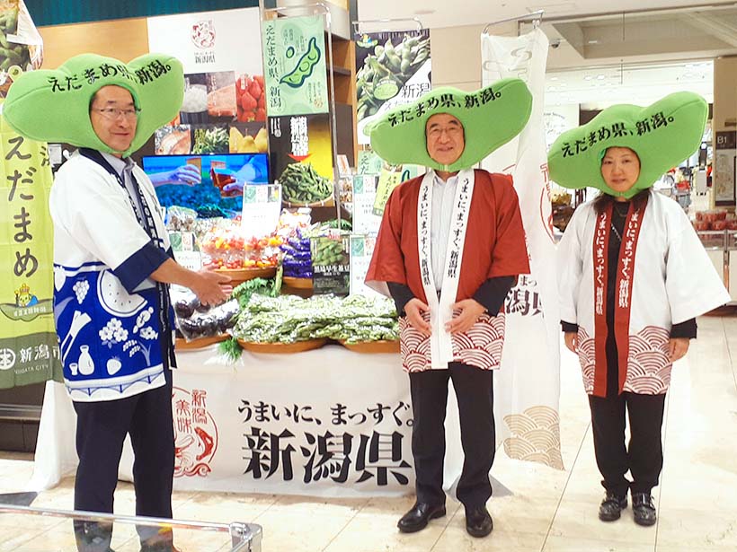 新潟県、「えだまめ県」宣言　新宿高島屋でアピール