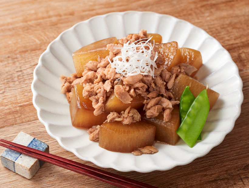 シーチキンEveryのぶり大根風。下ごしらえをすることなく、ブリを使った料理が楽しめる