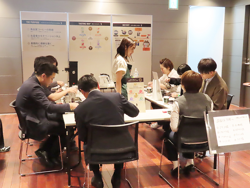 タリーズコーヒーのこだわりを体験できるブースも用意