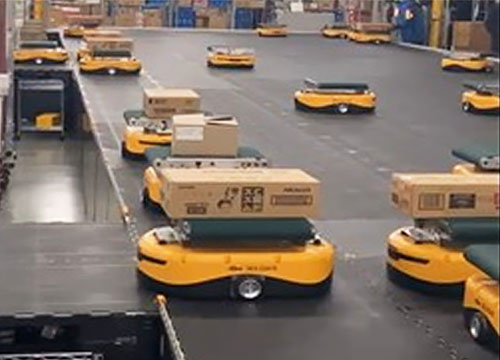 三菱食品、低温現場にAGV50台　チルド仕分け作業自動化