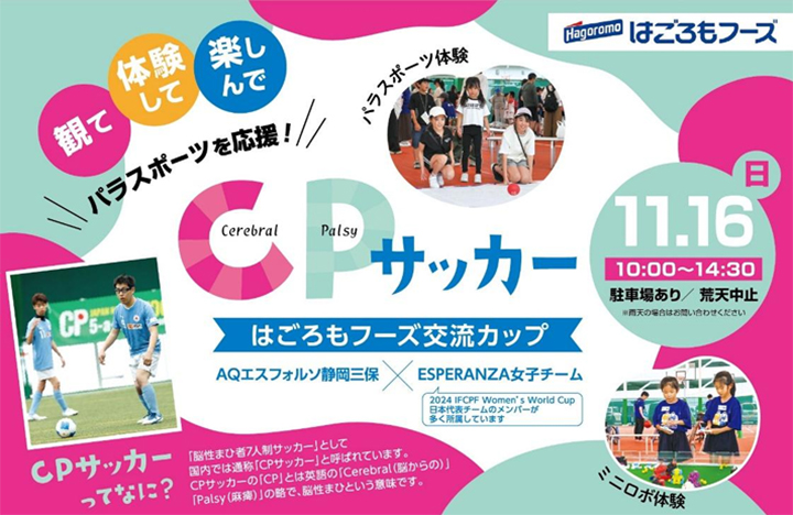 はごろもフーズ、CPサッカー「はごろもフーズ交流カップ」16日に開催