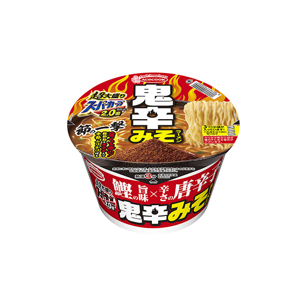 超大盛りスーパーカップ2.0倍　＜節の一撃　鬼辛みそラーメン＞（エースコック&hellip;
