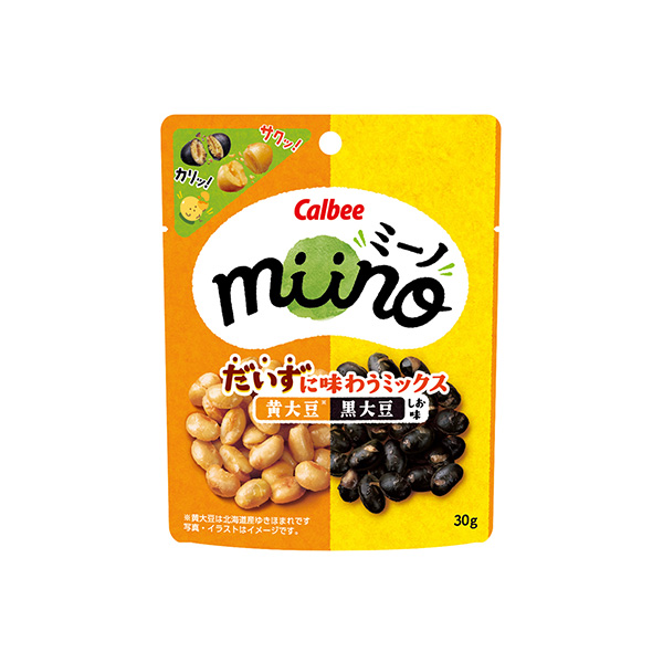 miino＜だいずに味わうミックス　黄大豆黒大豆　しお味＞（カルビー）202&hellip;