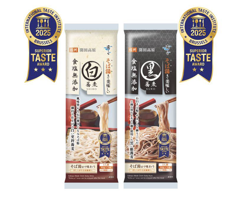 はくばく、「そば湯までおいしい蕎麦」2種がITI優秀味覚賞に
