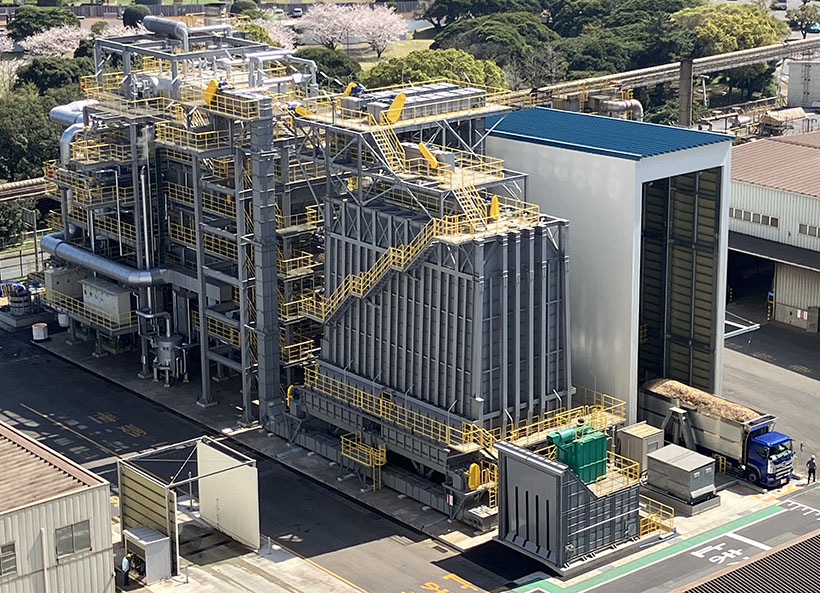 昭和産業鹿島工場、バイオマス発電ボイラーが稼働