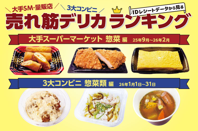 大手SM・量販店・3大コンビニ　IDレシートデータから見る売れ筋デリカランキング