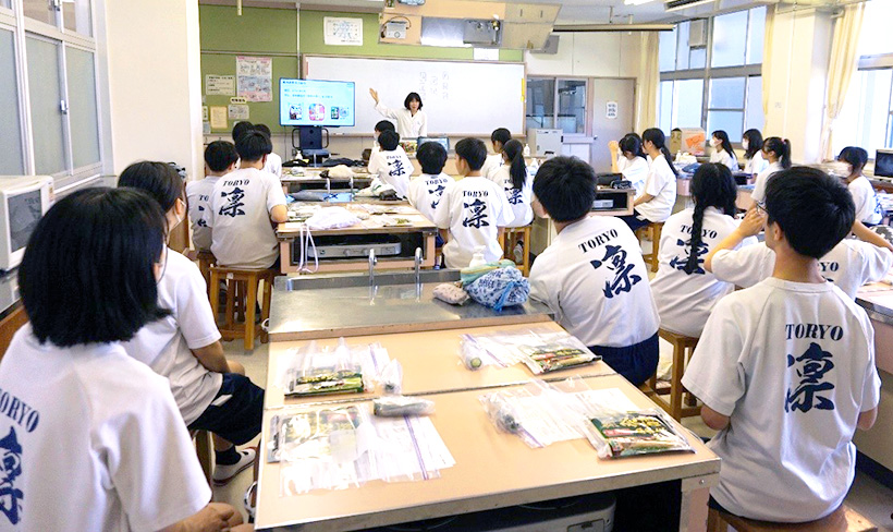 東海漬物、ぬか漬け教室実施　豊橋市内中学で食育活動