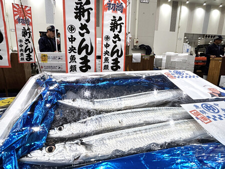 初サンマ、キロ７０万円＝豊洲市場で最高値更新【時事通信速報】