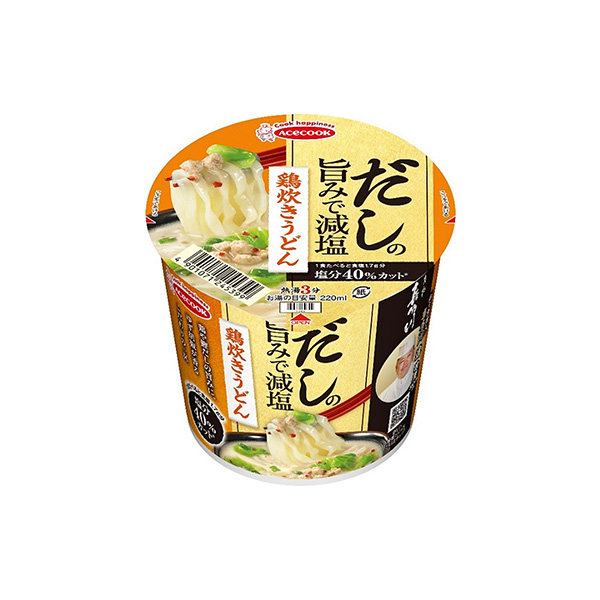 だしの旨みで減塩＜鶏炊きうどん＞（エースコック）2026年8月3日発売