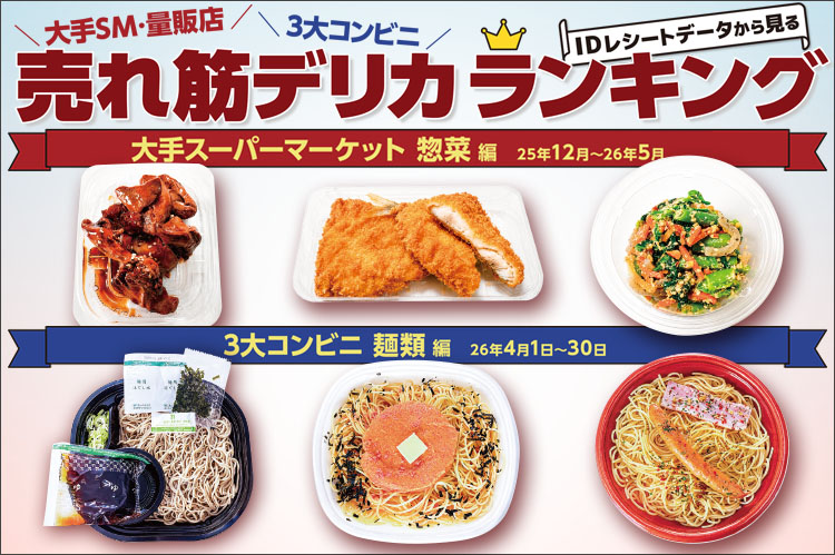 大手SM・量販店・3大コンビニ　IDレシートデータから見る売れ筋デリカランキング