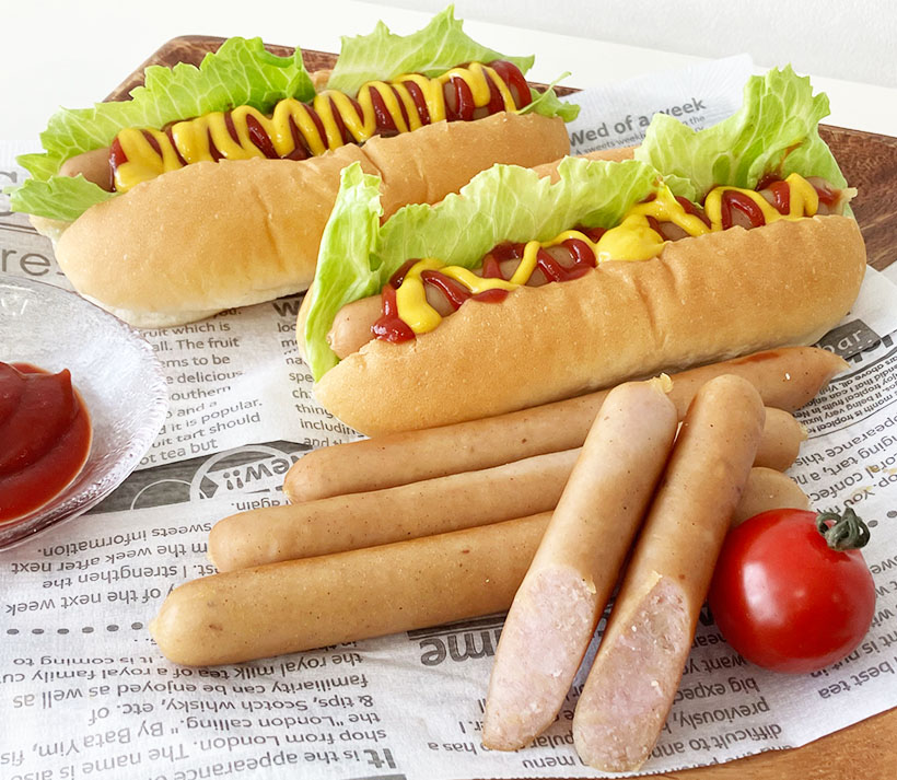 銀河フーズ、PBM50％・豚肉50％配合の業務用ソーセージ発売