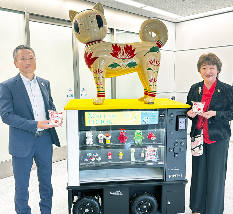フジパンと仙台市が連携　東北の魅力生かした新商品発売　移動ロボで訪日客にPR