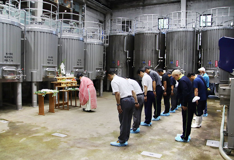 三和酒類、ワイン仕込み開始　「ぶどう酒仕込み祭」とともに