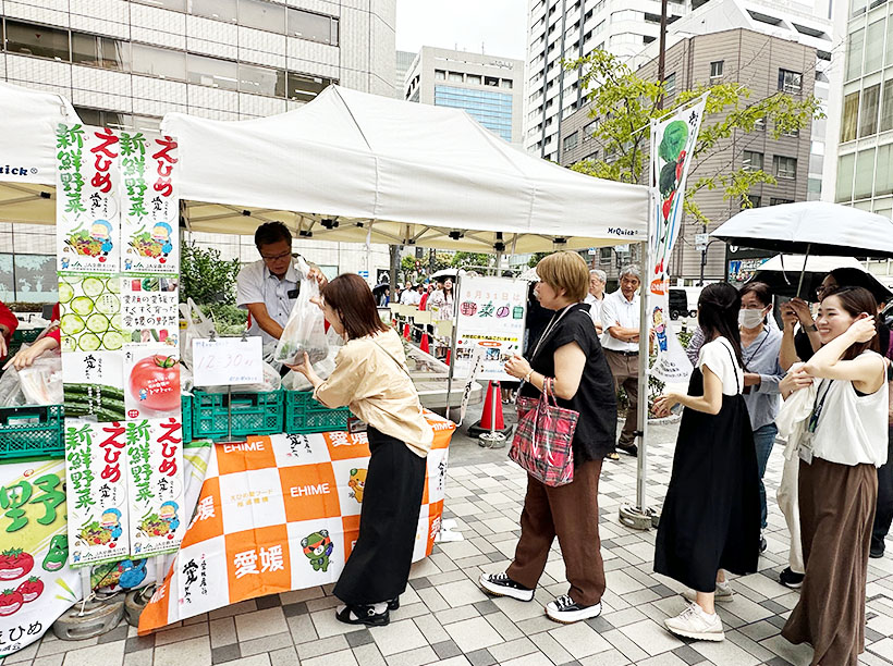 「野菜の日」（8月31日）：愛媛県大阪事務所、大阪で地元産無料配布